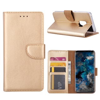 Hoesje voor Samsung Galaxy S9 - Book Case - geschikt voor 3 pasjes - Goud