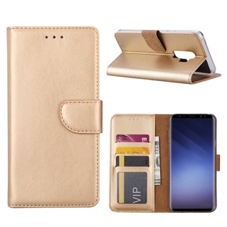 Hoesje voor Samsung Galaxy S9 Plus - Book Case - geschikt voor 3 pasjes - Goud