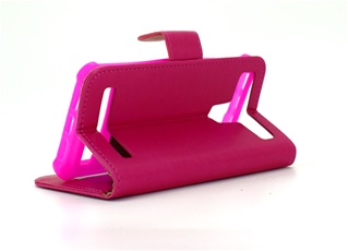 Universele Hoesje - Book Case - tot 4,9 inch display - geschikt voor pasjes - Pink